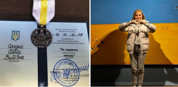 "За всебічну допомогу ЗСУ": Залужний нагородив меценатку Сосєдку почесним знаком